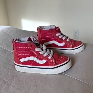 Vans Kids Red and White High-Top Sneakers Little Kids SK8-Hi